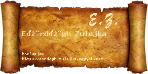 Eördögh Zulejka névjegykártya